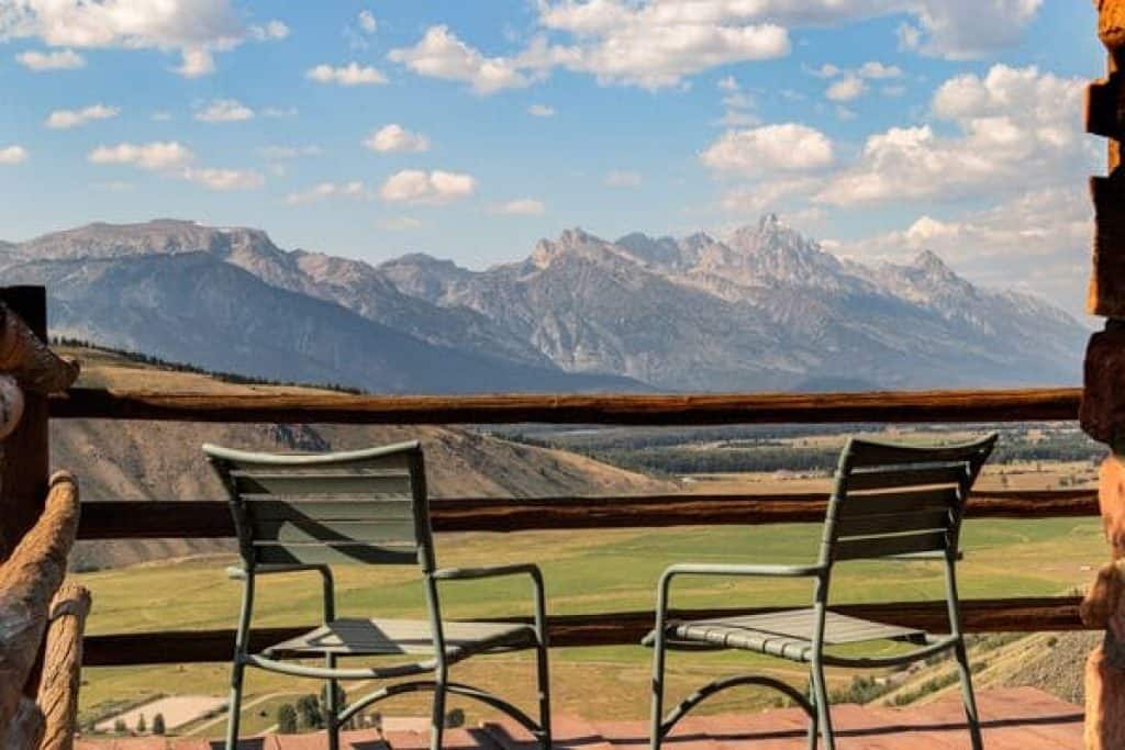 mountain view with pool
