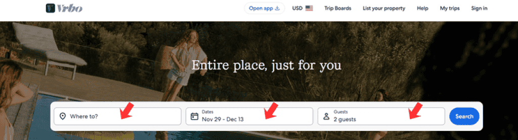 vrbo cabin search