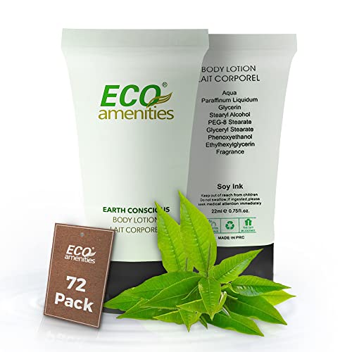ECO amenities Travel Size 0.75 Body Lotion (BULK 72 Pack) - 22ml Tubes, Mini Lotion - Individually Wrapped Travel Lotion with Twist Cap, Bulk Travel Size Lotion for Hotels, Airbnb, Hospitality