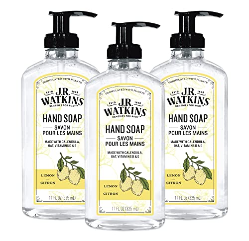J.R. Watkins Gel Hand Soap, 3 Pack of 11 Fl Oz, Lemon
