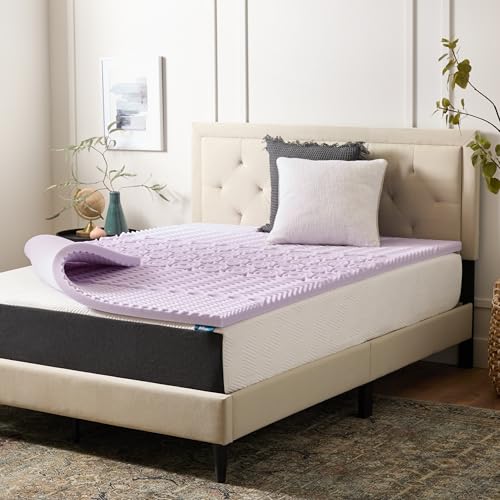 LUCID 2 Inch 5 Zone Lavender Memory Foam Mattress Topper - Full